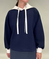 ZMKAE28099 al'aise modulation(アレーズモジュレーション) 【セットアップ対応】ダブルコードダンボールニットフーディー ネイビー