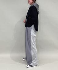 ZMKAE28099 al'aise modulation(アレーズモジュレーション) 【セットアップ対応】ダブルコードダンボールニットフーディー ブラック