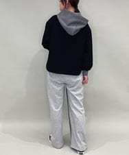 ZMKAE28099 al'aise modulation(アレーズモジュレーション) 【セットアップ対応】ダブルコードダンボールニットフーディー ブラック