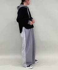 ZMKAE28099 al'aise modulation(アレーズモジュレーション) 【セットアップ対応】ダブルコードダンボールニットフーディー ブラック