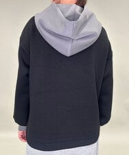 ZMKAE28099 al'aise modulation(アレーズモジュレーション) 【セットアップ対応】ダブルコードダンボールニットフーディー ブラック