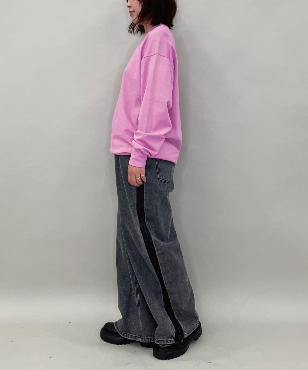 ZMKAE31130 al'aise modulation(アレーズモジュレーション) ロゴロングスリーブTシャツ ピンク