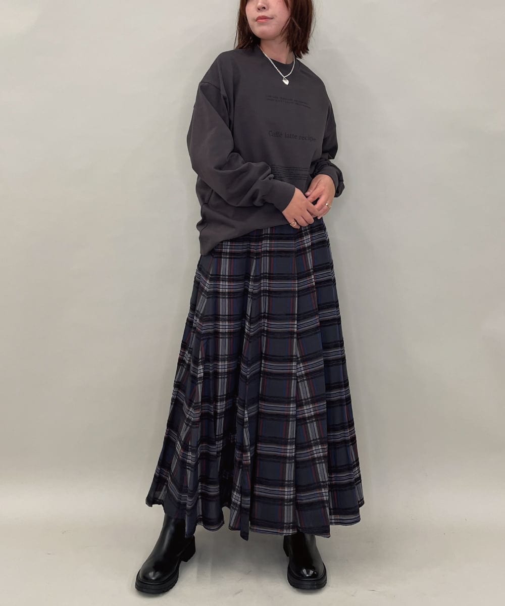 ZMKAE31130 al'aise modulation(アレーズモジュレーション) ロゴロングスリーブTシャツ ダークグレー