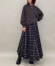 ZMKAE31130 al'aise modulation(アレーズモジュレーション) ロゴロングスリーブTシャツ ダークグレー