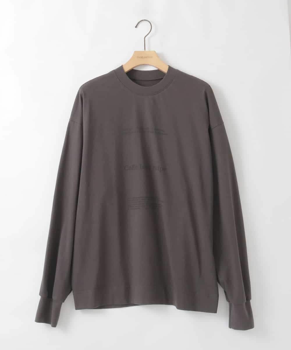 ZMKAE31130 al'aise modulation(アレーズモジュレーション) ロゴロングスリーブTシャツ ダークグレー