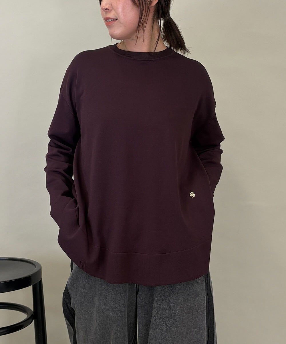 ZMKAE32130 al'aise modulation 【洗える】クルーネックプレーンニットプルオーバー