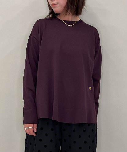 ZMKAE32130 al'aise modulation 【洗える】クルーネックプレーンニットプルオーバー