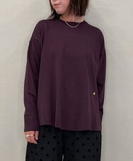 ZMKAE32130 al'aise modulation(アレーズモジュレーション) 【洗える】クルーネックプレーンニットプルオーバー ボルドー