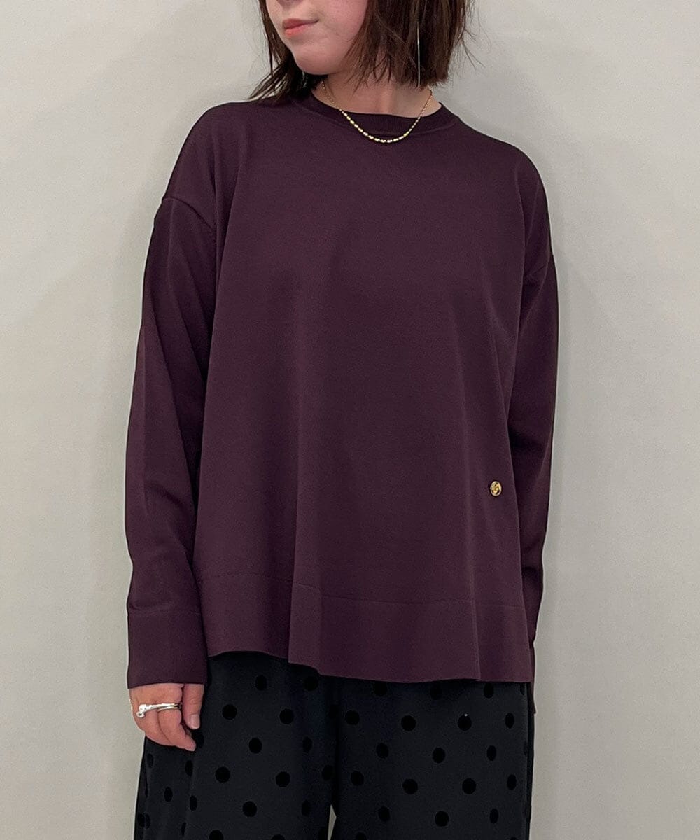 ZMKAE32130 al'aise modulation 【洗える】クルーネックプレーンニットプルオーバー