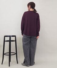 ZMKAE32130 al'aise modulation(アレーズモジュレーション) 【洗える】クルーネックプレーンニットプルオーバー ボルドー