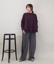 ZMKAE32130 al'aise modulation(アレーズモジュレーション) 【洗える】クルーネックプレーンニットプルオーバー ボルドー