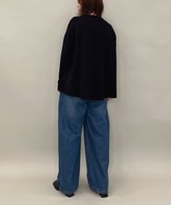 ZMKAE32130 al'aise modulation(アレーズモジュレーション) 【洗える】クルーネックプレーンニットプルオーバー ブラック