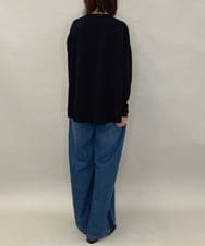 ZMKAE32130 al'aise modulation(アレーズモジュレーション) 【洗える】クルーネックプレーンニットプルオーバー ブラック