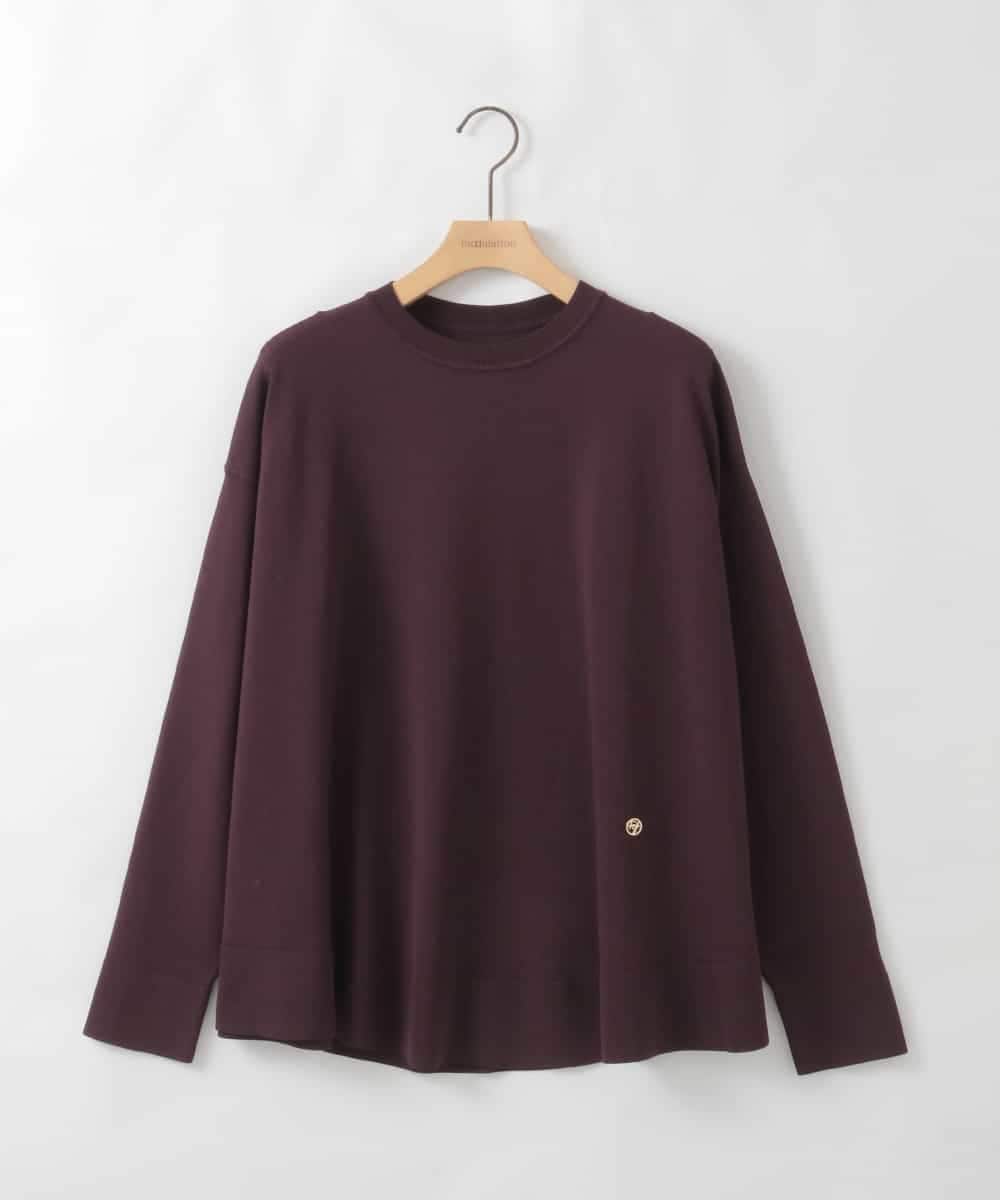 ZMKAE32130 al'aise modulation(アレーズモジュレーション) 【洗える】クルーネックプレーンニットプルオーバー ボルドー