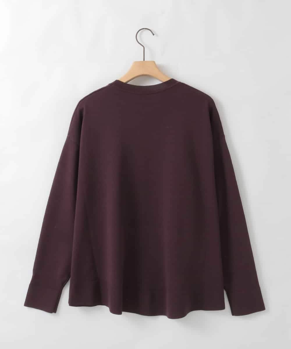 ZMKAE32130 al'aise modulation(アレーズモジュレーション) 【洗える】クルーネックプレーンニットプルオーバー ボルドー