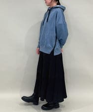 ZMKAE34098 al'aise modulation(アレーズモジュレーション) ジップポイントフーディーデザインパーカー ブルー