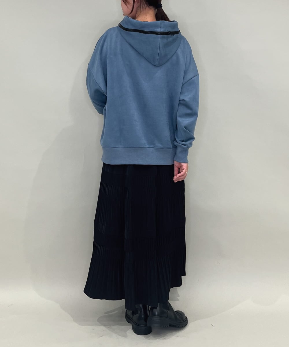 ZMKAE34098 al'aise modulation(アレーズモジュレーション) ジップポイントフーディーデザインパーカー ブルー