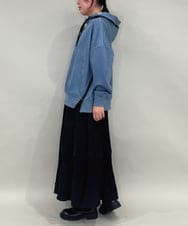 ZMKAE34098 al'aise modulation(アレーズモジュレーション) ジップポイントフーディーデザインパーカー ブルー