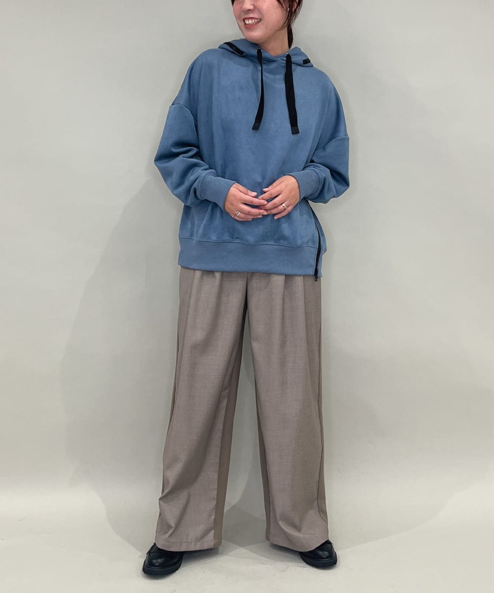 ZMKAE34098 al'aise modulation(アレーズモジュレーション) ジップポイントフーディーデザインパーカー ブルー