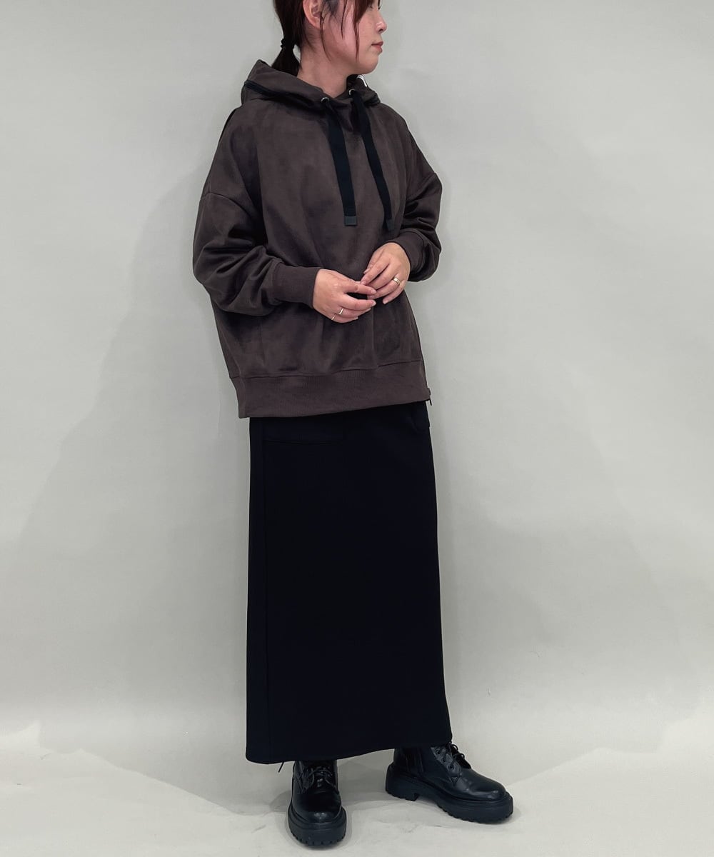 ZMKAE34098 al'aise modulation(アレーズモジュレーション) ジップポイントフーディーデザインパーカー ダークグレー