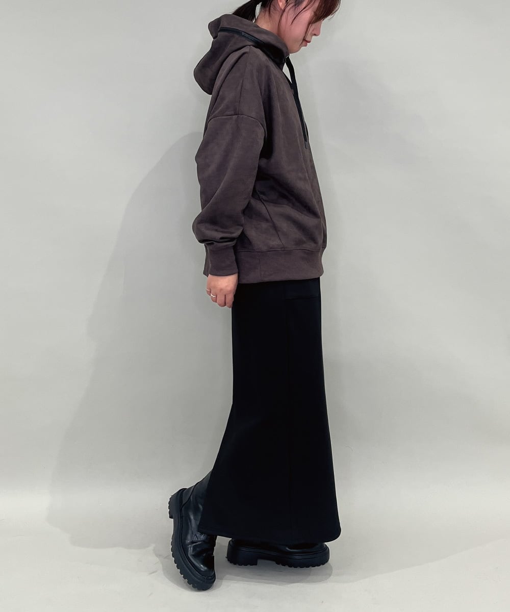 ZMKAE34098 al'aise modulation(アレーズモジュレーション) ジップポイントフーディーデザインパーカー ダークグレー