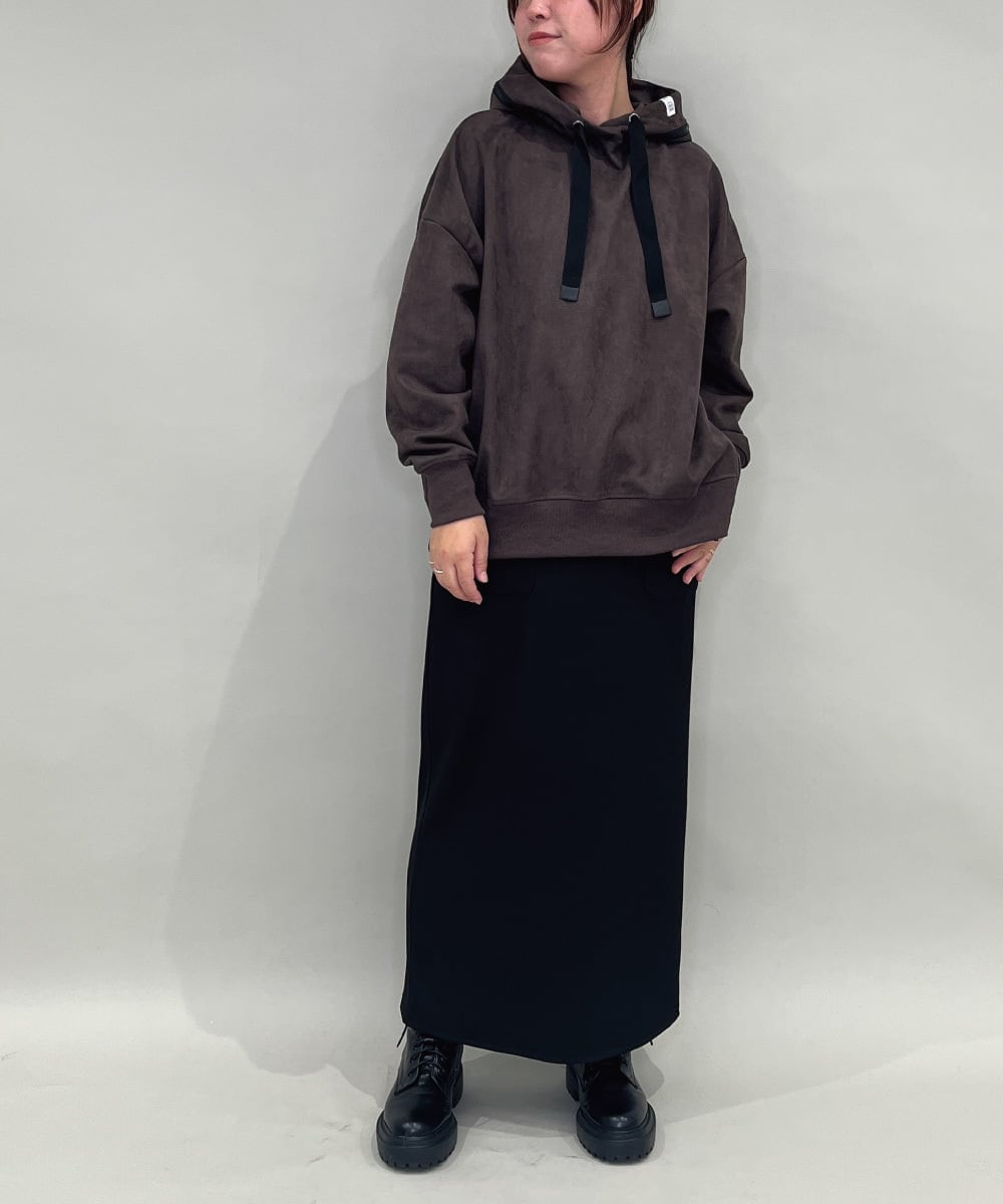 ZMKAE34098 al'aise modulation(アレーズモジュレーション) ジップポイントフーディーデザインパーカー ダークグレー