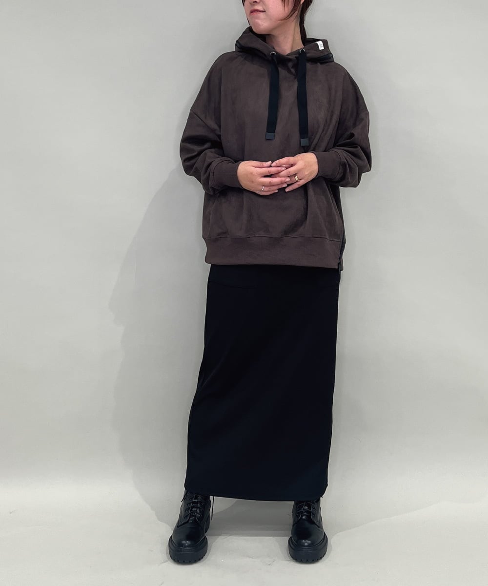 ZMKAE34098 al'aise modulation(アレーズモジュレーション) ジップポイントフーディーデザインパーカー ダークグレー