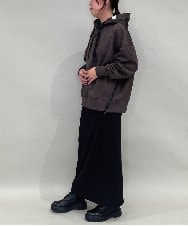 ZMKAE34098 al'aise modulation(アレーズモジュレーション) ジップポイントフーディーデザインパーカー ダークグレー