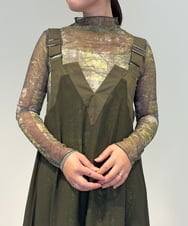 ZMKAE35063 al'aise modulation(アレーズモジュレーション) アートプリントチュールシアープルオーバー カーキ