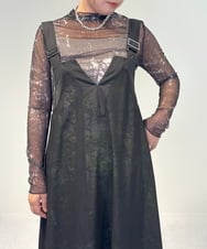 ZMKAE35063 al'aise modulation(アレーズモジュレーション) アートプリントチュールシアープルオーバー ブラック