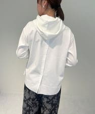 ZMKAE36079 al'aise modulation(アレーズモジュレーション) ラウンドヘム長袖フーディーカットソー アイボリー