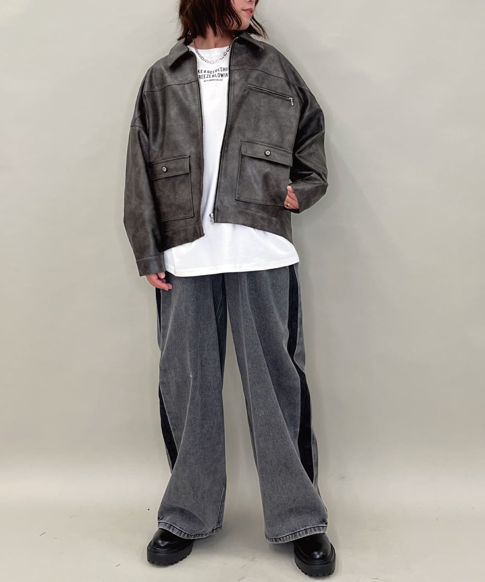 ZMKAE37100 al'aise modulation(アレーズモジュレーション) 【２WAY】フォトプリントコットンTシャツ ホワイト