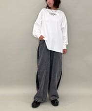 ZMKAE37100 al'aise modulation(アレーズモジュレーション) 【２WAY】フォトプリントコットンTシャツ ホワイト