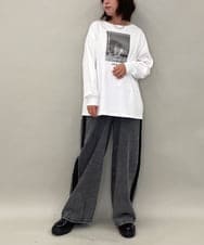 ZMKAE37100 al'aise modulation(アレーズモジュレーション) 【２WAY】フォトプリントコットンTシャツ ホワイト