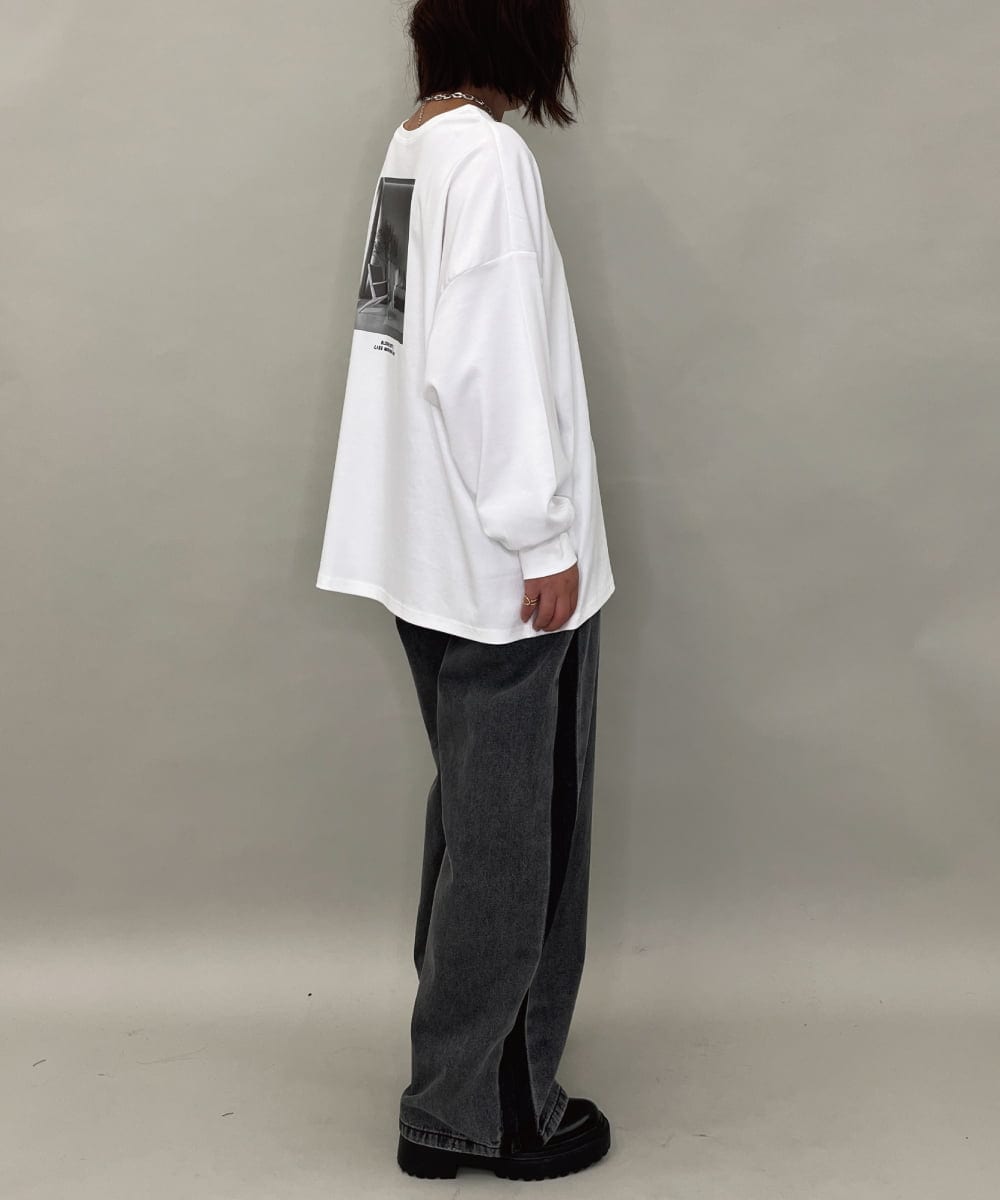 ZMKAE37100 al'aise modulation(アレーズモジュレーション) 【２WAY】フォトプリントコットンTシャツ ホワイト