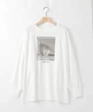 ZMKAE37100 al'aise modulation(アレーズモジュレーション) フォトプリントコットンTシャツ ホワイト