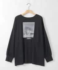 ZMKAE37100 al'aise modulation(アレーズモジュレーション) フォトプリントコットンTシャツ ブラック