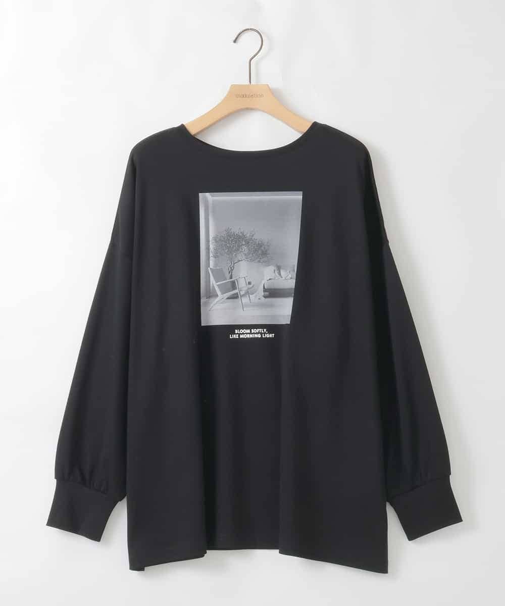 ZMKAE37100 al'aise modulation(アレーズモジュレーション) フォトプリントコットンTシャツ ブラック