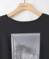 ZMKAE37100 al'aise modulation(アレーズモジュレーション) フォトプリントコットンTシャツ ブラック