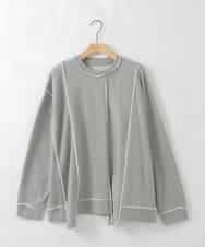 ZMKAE38149 al'aise modulation(アレーズモジュレーション) 切り替えデザインスウェットプルオーバー グレー