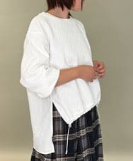 ZMKAE40089 al'aise modulation(アレーズモジュレーション) 異素材ドッキングドロストプルオーバー ホワイト