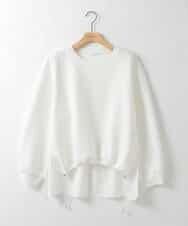 ZMKAE40089 al'aise modulation(アレーズモジュレーション) 異素材ドッキングドロストプルオーバー ホワイト