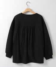 ZMKAE40089 al'aise modulation(アレーズモジュレーション) 異素材ドッキングドロストプルオーバー ブラック