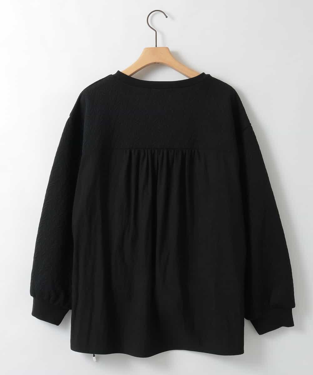 ZMKAE40089 al'aise modulation(アレーズモジュレーション) 異素材ドッキングドロストプルオーバー ブラック