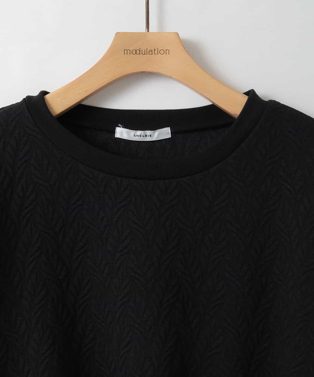 ZMKAE40089 al'aise modulation(アレーズモジュレーション) 異素材ドッキングドロストプルオーバー ブラック