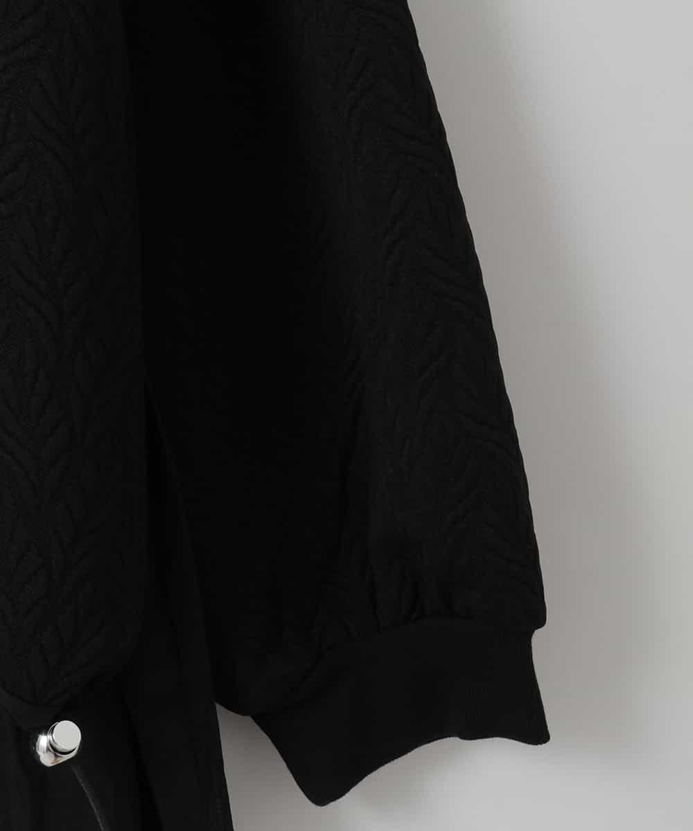 ZMKAE40089 al'aise modulation(アレーズモジュレーション) 異素材ドッキングドロストプルオーバー ブラック