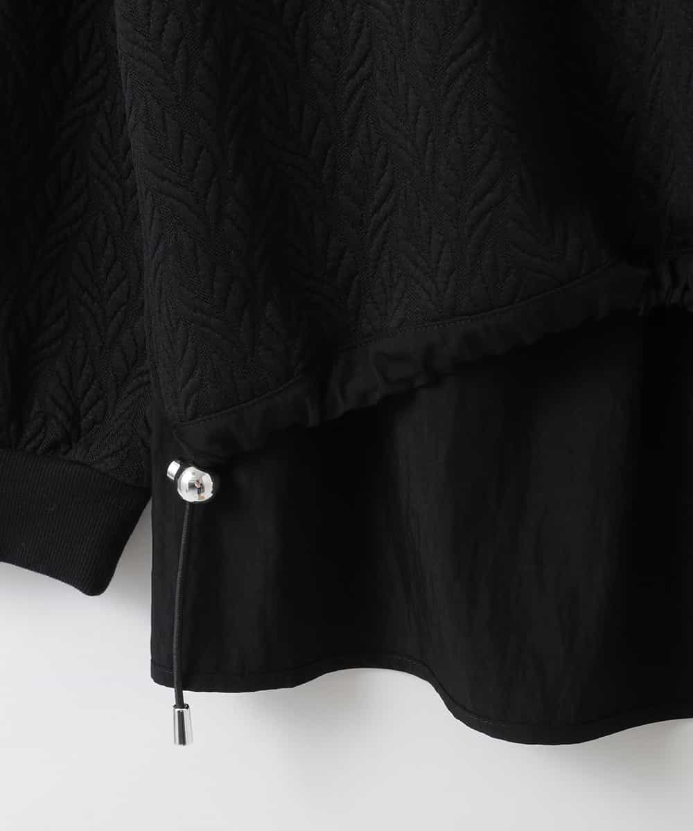 ZMKAE40089 al'aise modulation(アレーズモジュレーション) 異素材ドッキングドロストプルオーバー ブラック