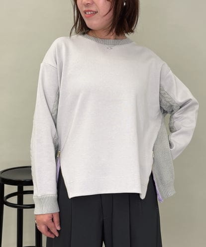 ZMKAE41120 al'aise modulation 【洗える】サイドジップニットジョイントプルオーバー