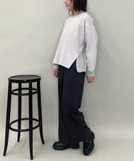 ZMKAE41120 al'aise modulation(アレーズモジュレーション) 【洗える】サイドジップニットジョイントプルオーバー ライトグレー