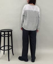 ZMKAE41120 al'aise modulation(アレーズモジュレーション) 【洗える】サイドジップニットジョイントプルオーバー ライトグレー